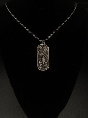 Chrome Hearts Floral Motif CH Le Flur Dogtag Unisex Necklace